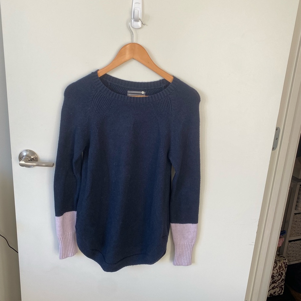 Navy and lilac Anthropologie Sweater